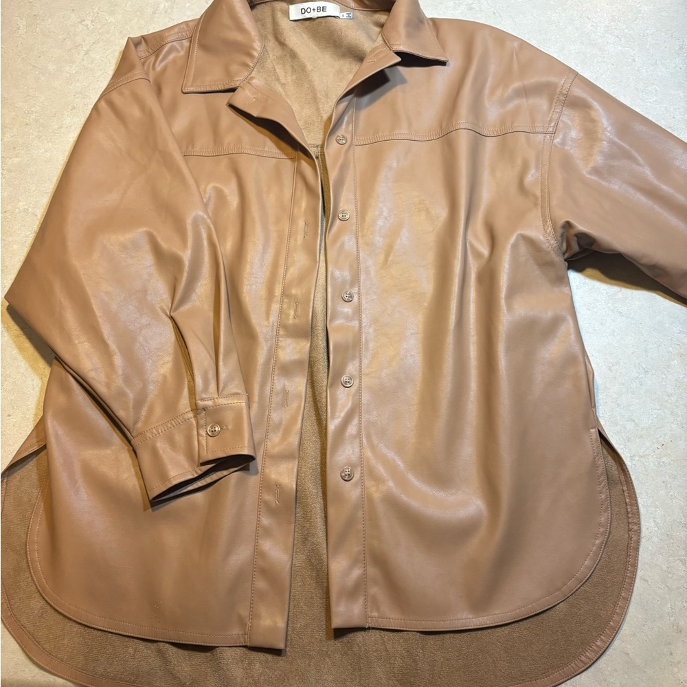 DO+BE Camel Faux Leather Shirt
